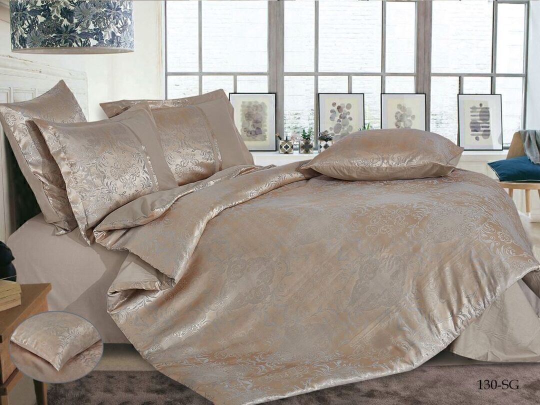 КПБ евро сатин-жаккард Satin Jacquard SG Клео <SG-130>