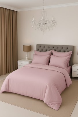 КПБ сатин однотонный Темно-синяя коллекция с простыней на резинке Реноме 