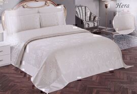 Комплект постельного белья для свадебных номеров Ле Жардин Жадо Турция<евро жаккард с шитьем + покрывало>(Текстиль для отелей)