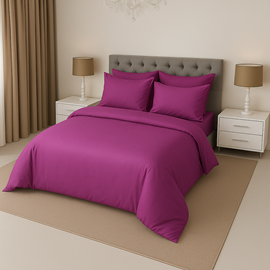 КПБ сатин однотонный Темно-синяя коллекция с простыней на резинке Реноме 